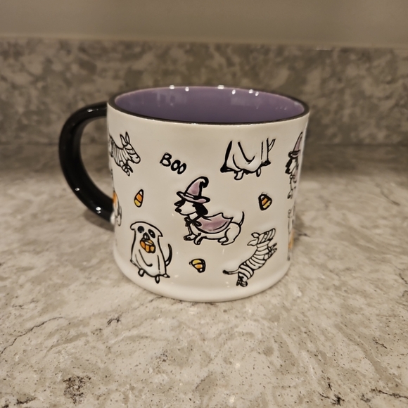 Eli + Ana Handmade Ceramics. Tricky Treat Dog Purple.New Halloween Coffee mug - Picture 1 of 1